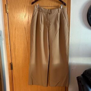 Abercrombie & Fitch Tan Wide-Leg Trousers
